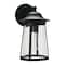 Hello Honey® Robert Stevenson Lighting Portside Matte Black Metal & Seedy Glass Outdoor Light